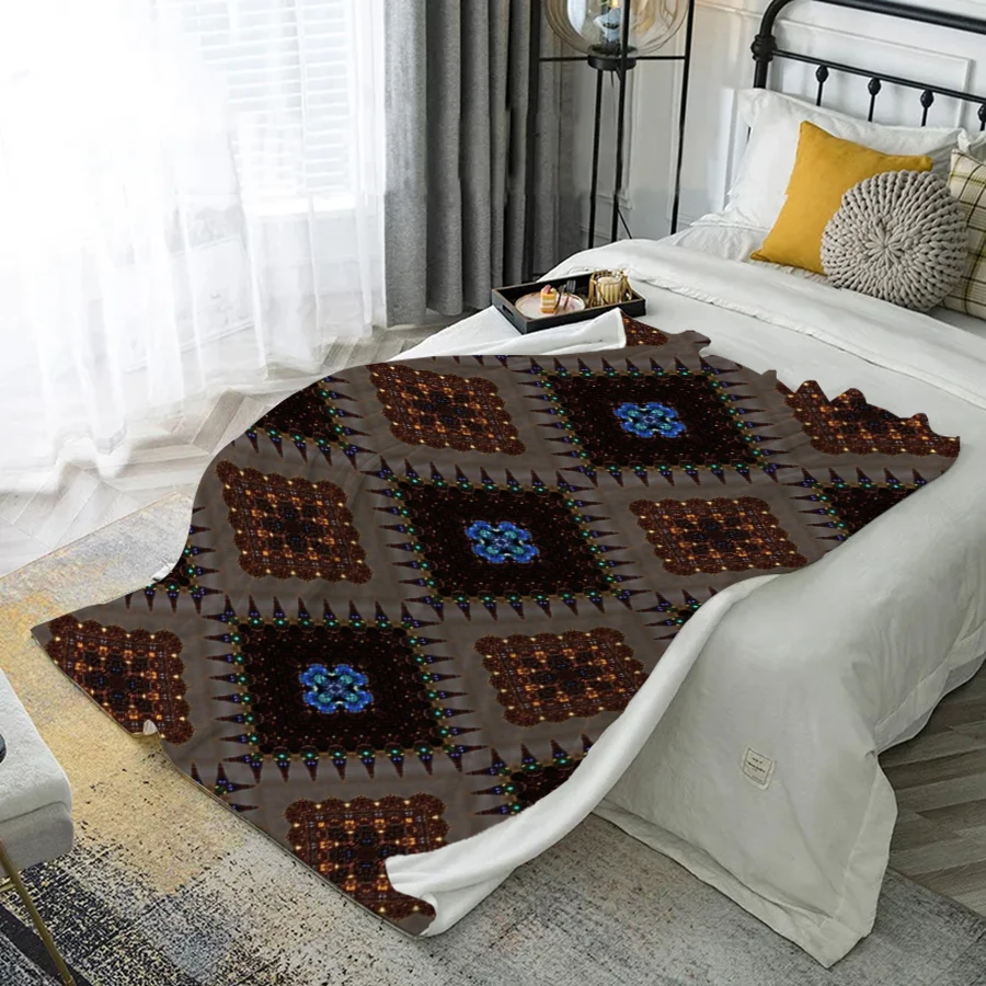 

Geometric Pattern Blanket Microfiber Flannel Cover Blanket Bedroom Living Room Sofa Soft And Comfortable Home Decoration