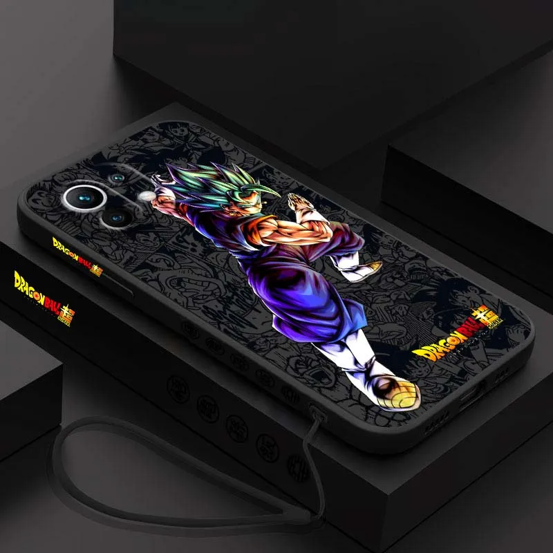 D-Dragon Ball Son Goku Cool For Xiaomi Mi 17 15 14 13 12 11 9 13T 12T Lite Pro Max 5G Liquid Left Rope Phone case Cover