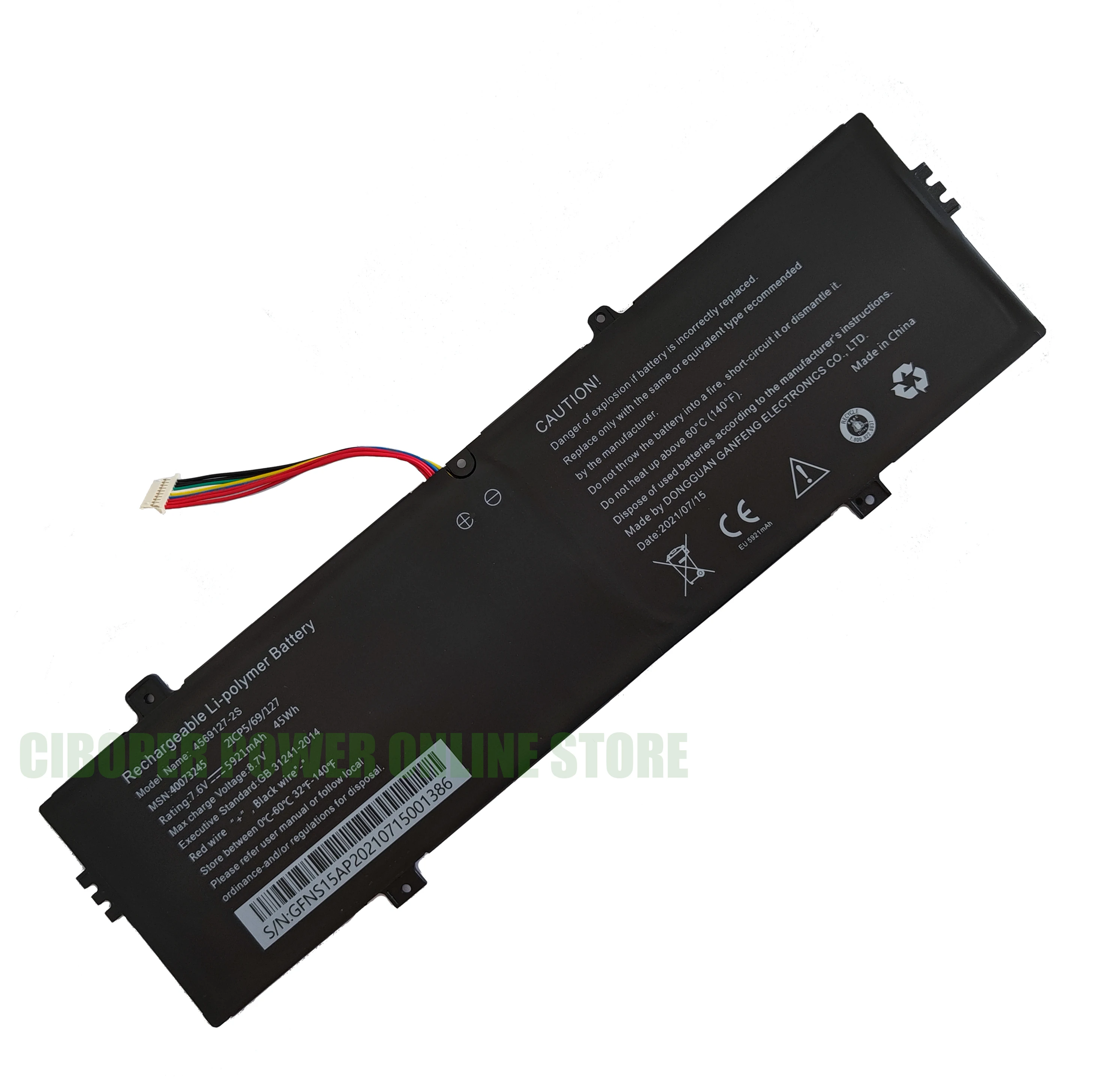 Imagem -03 - Bateria do Portátil cp 45691272s 7.6v 5921mah 45wh 10 Pinos Cabos 10 Pinos