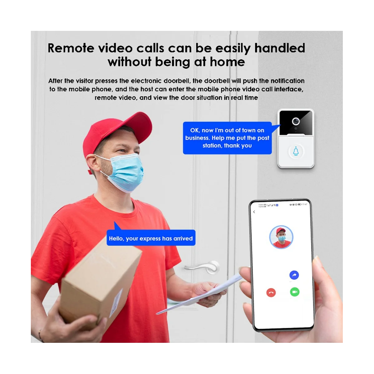 Беспроводной видеодомофон Tuya, 2,4 ГГц, 5 ГГц, 1080P