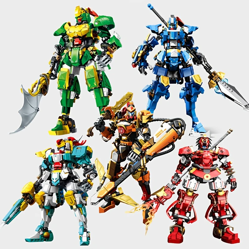 

5 Styles Myth Mech Warriors Building Blocks, DIY Toys For Boys, Children's Puzzle Toys Model Bricks, Christmas Gifts