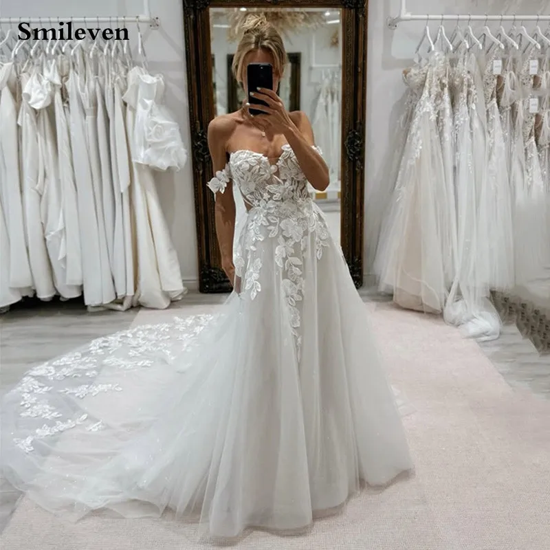 

Smileven 3Lace Boho Wedding Dress A Line Sweetheart Neck Appliques Bride Dresses Vestido de novia 2024 Customized Wedding Gowns