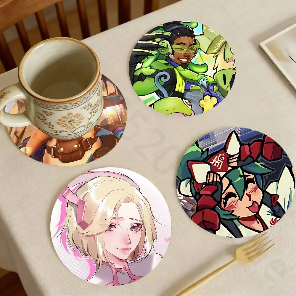 

Game O-Overwatch-S Wooden Theme Desktop Heat Mats Home Decor Coffee Mug Coasters For Office Restaurant