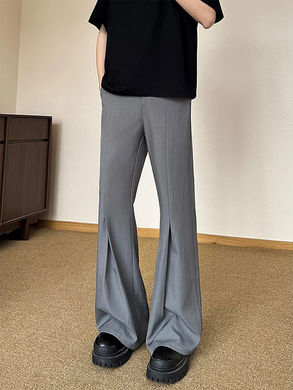 

Мужские брюки в американском стиле, весенние, повседневные, широкие, слегка расклешенные, с эффектом драпировки, облегающие, молодежные, из полиэстера