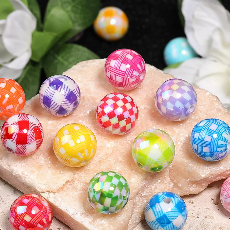 Wholesale 100pcs 16mm Glitter Colorful AB Acrylic Gumball Bubblegum Jewelry Beads Fit Bracelet Necklace Earring Ornaments