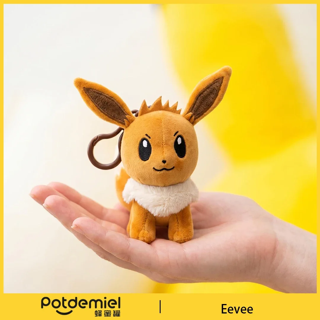 Potdemiel Pokemon Eevee Stuffed Key Ring Handbag Charm Phone Charm Bag Charm Daily Carry Kid Holiday Gift Collectible Figure