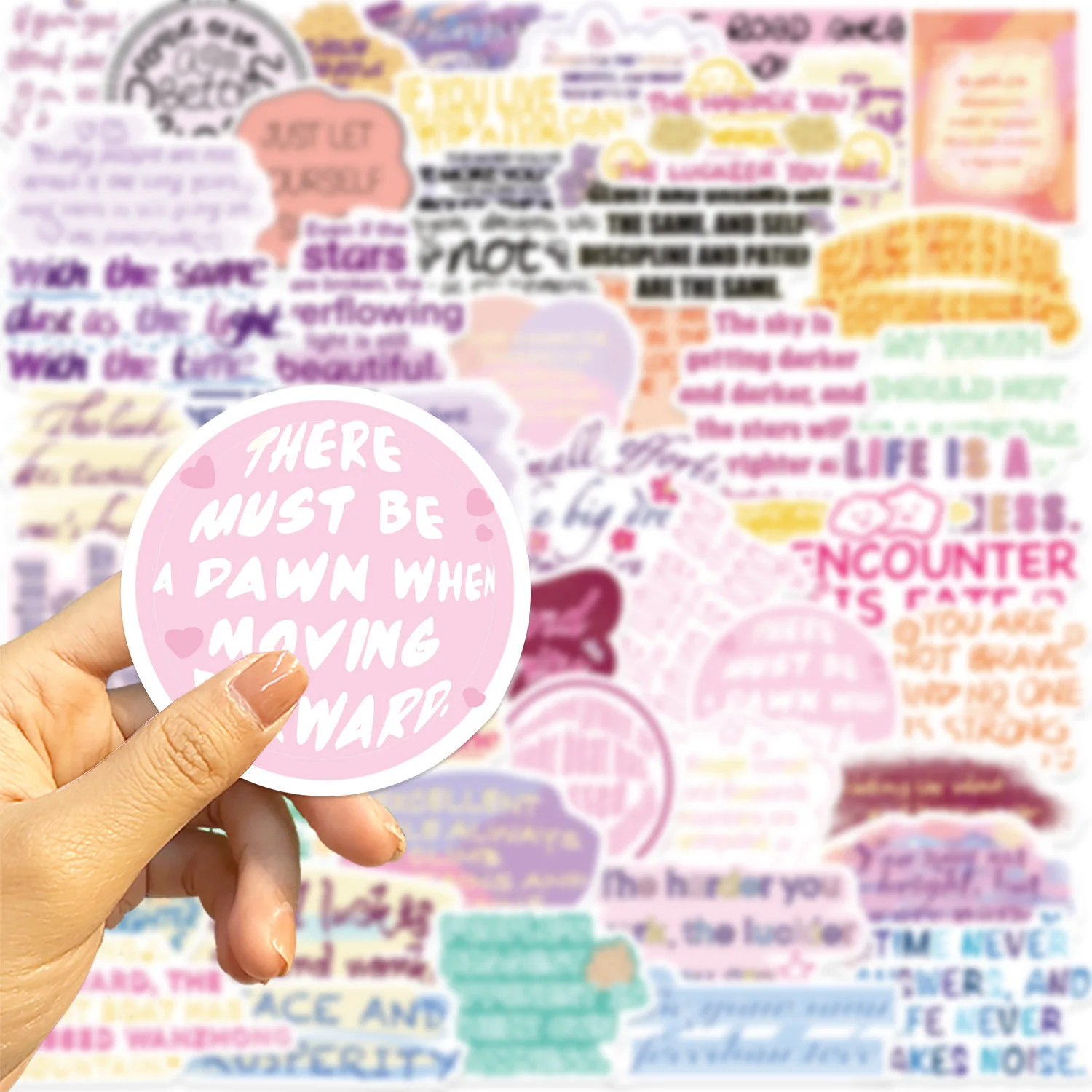 50 pezzi di creatività a colori adesivi graffiti frase inglese ispiratrice decorazione del fumetto giocattoli fai da te laptop chitarra auto bici decalcomanie