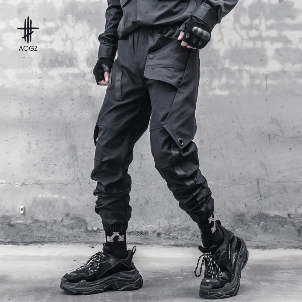 

AOGZ Harajuku Fashion Harem Pants Hip Hop Streetwear Techwear Cargo Pants Casual Loose Tactical Pants Men Joggers Trousers Retro