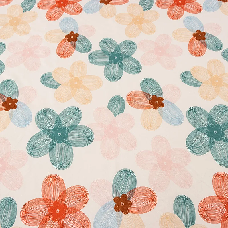 3PC Flower World Fitted Sheet Floral pattern 100%Polyester 1Fitted Sheet 2Pillowcase Queen/King Size Four Seasons No Pillowcase