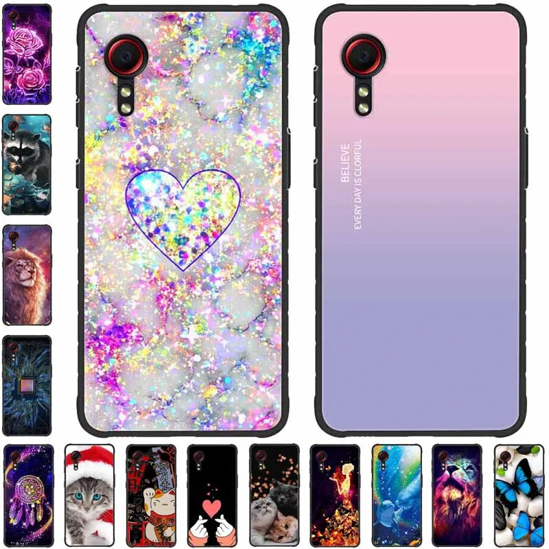 For Samsung Galaxy Xcover 5 Case Soft Lovely Cat Silicone Painted Cases for Galaxy XCover5 Cover TPU Shockproof Animal Fundas