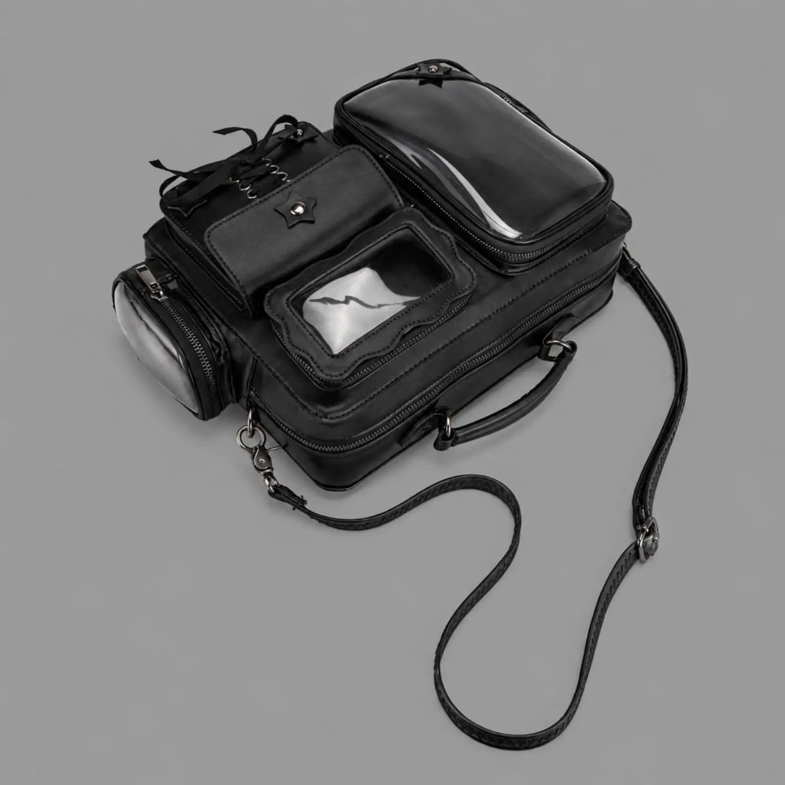 Ita Display Bag with Front PVC Window Versatile Ita Tote Bag with Clear Display Window Structured Everyday Tote with Zippered