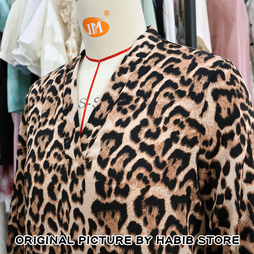 Satin Leopard Print Spring Button Up like Silk Shirt Vintage Blouse Women Satin Tops Office Lady Elegant Long Sleeves Female
