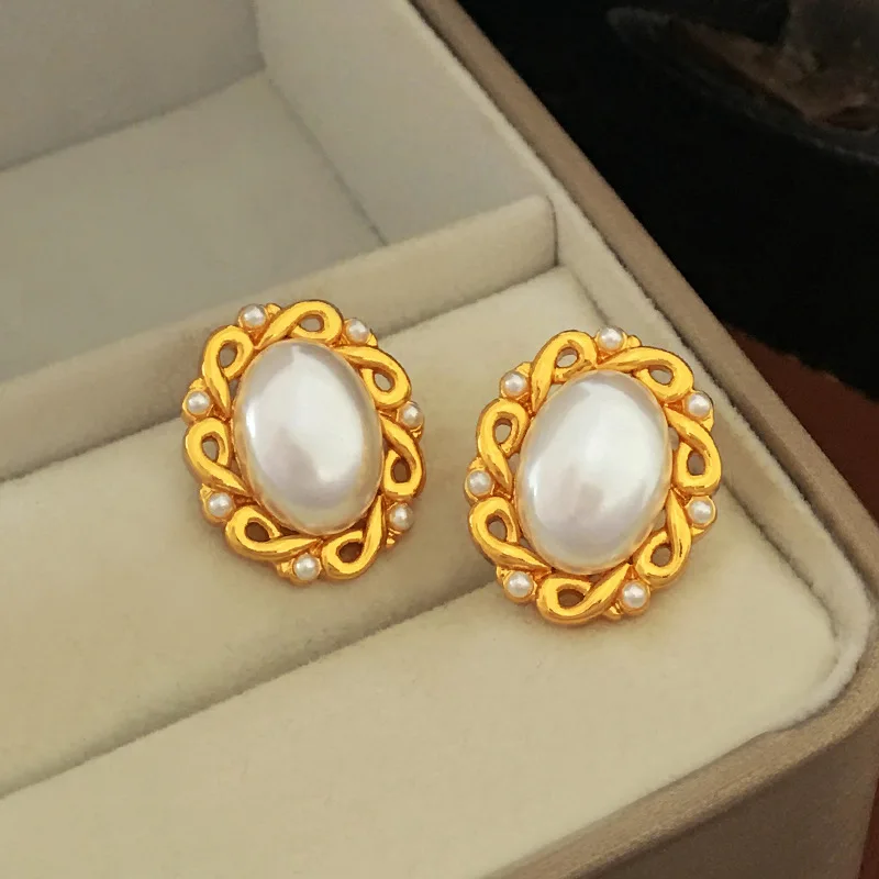 

Metal Vintage Trend South Korea Latest Style Women Jewelry Fashion Wedding Party Earrings High Quality Jewelry Gift Pearl Noble