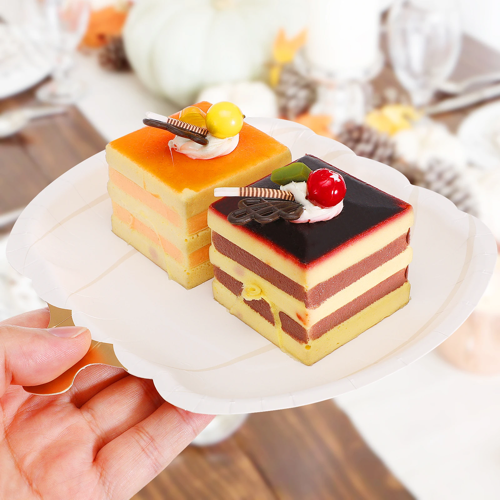 

20 шт. тыквенная бумага в форме поддона, вечерние украшения, тарелки, украшения для Хэллоуина, тыквы, осенний пирог