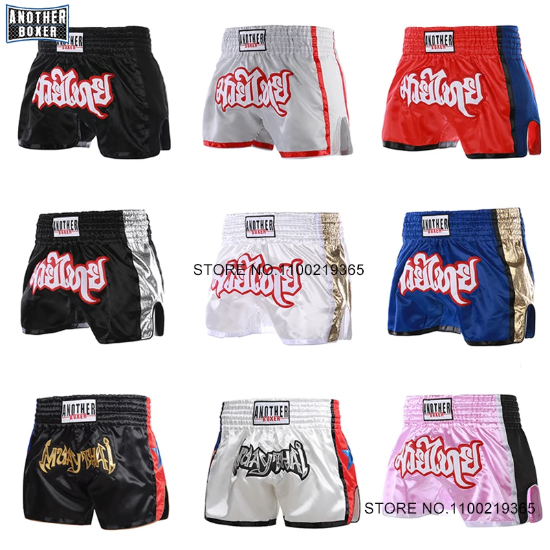 

Muay Thai Shorts Kids Adult Boxing Shorts Embroidered Martial Arts BJJ MMA Clothing for Training Gym Cage Fight Kickboxing Pants