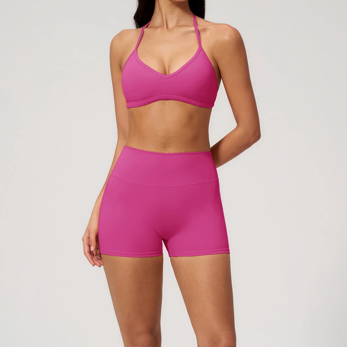 2 Piece Set Women's Tracksuit Fitness Clothes Yoga Sets Sportswear Workout Bra High Waist Shorts Set Gym Clothing Sports Suits