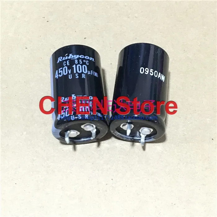 4pcs/10pcs RUBYCON USR 450V100UF 22X35mm electrolytic capacitor 1000uF/450v standard CE 85 degrees 3000hours usr 1000uf 450v