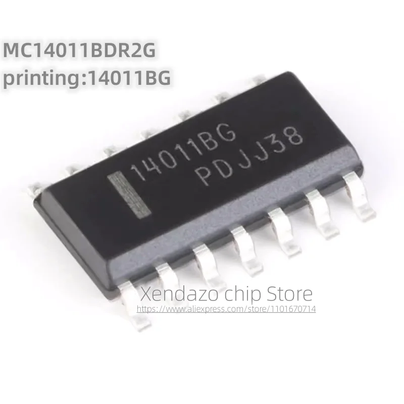 10pcs/lot MC14011BDR2G printing 14011BG SOP-14 package Original genuine Four channel 2-input NAND gate logic chip