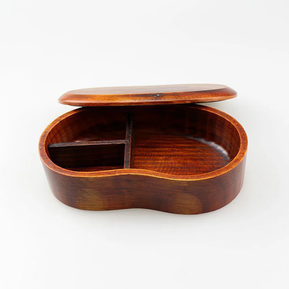 

Wood Food Box Detachable Compartments Lunch Box Smooth Rounded Edges Wood Bento Container for Students
