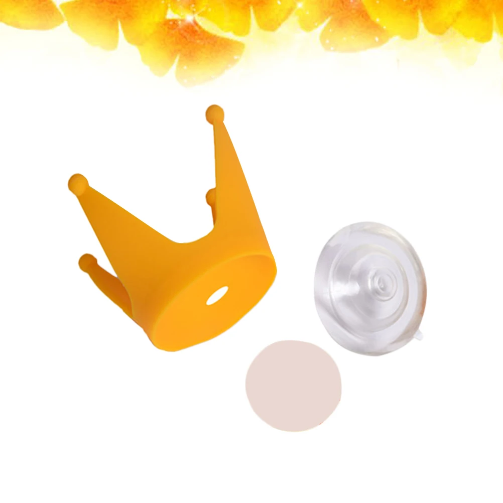 

1pc Ornament Suction Cup Shape Motorcycle Decoration Durable Silicone Stretchable Hat Yellow Double Suction