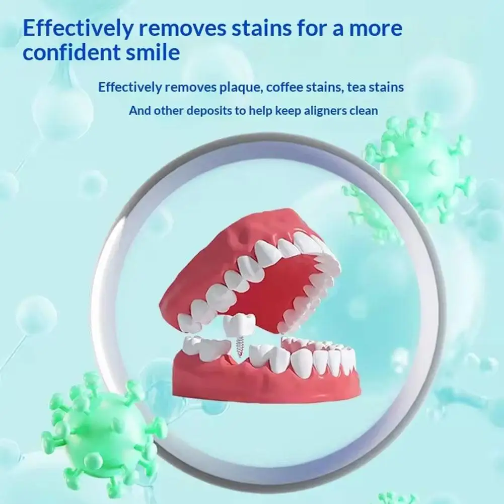 10PCS Denture Cleaning Effervescent Tablets Removes Odor Oral Cleaning Retainer Cleaner for Aligner Mouth Night Guard