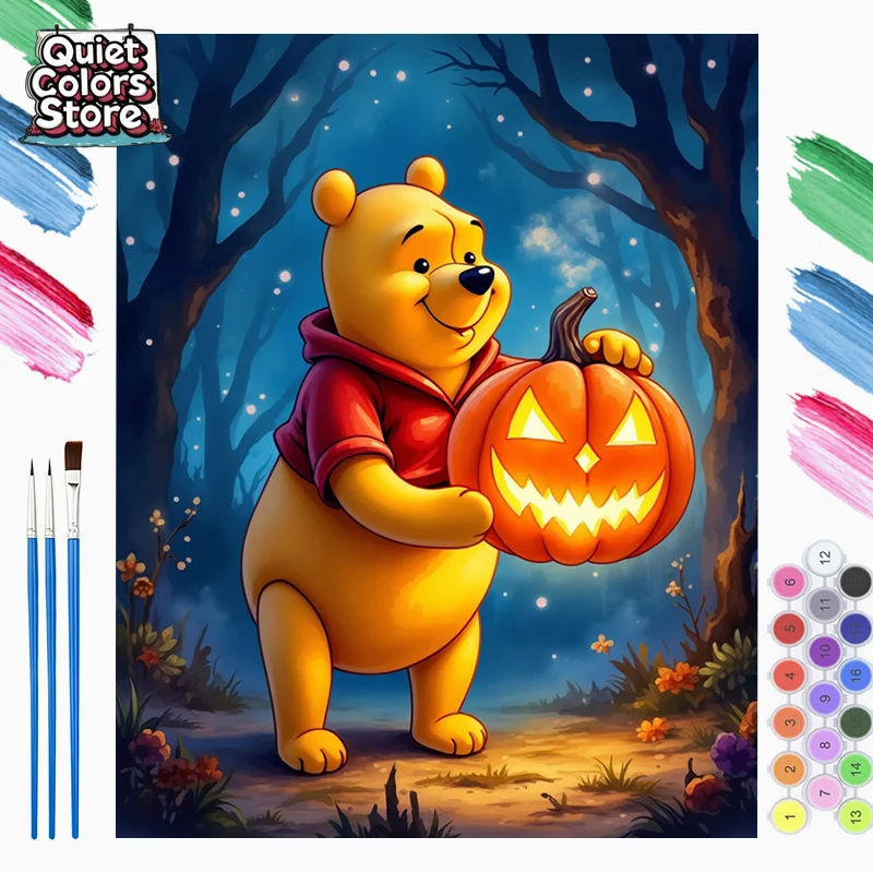 

Набор для рисования маслом «Сделай сам» (Quiet Colors Store), Винни-Пух, размер 40×50 см/15,7×19,6 дюймов, идеально подходит для начинающих, без рамы