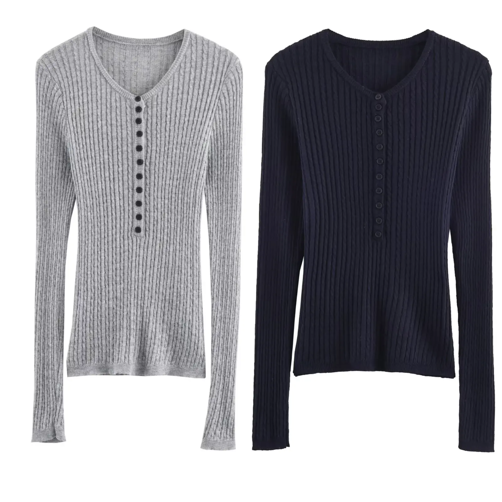 

New early autumn sweater for women's thin high-end temperament slim and slim long-sleeved tops