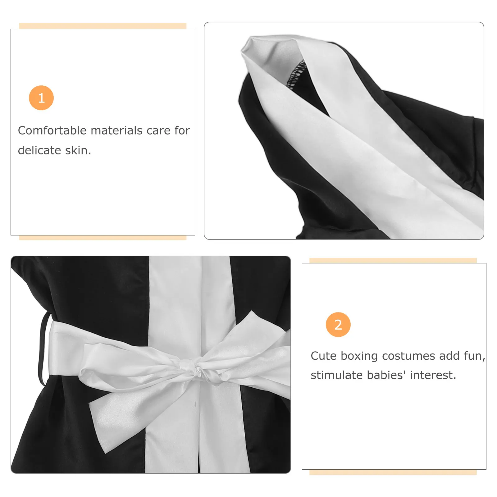 1Set Baby Boxing Outfit Newborn Photography Prop Soft Skin-Friendly Boxing Style Robe Trunks Costume for Infant Photo Shoot