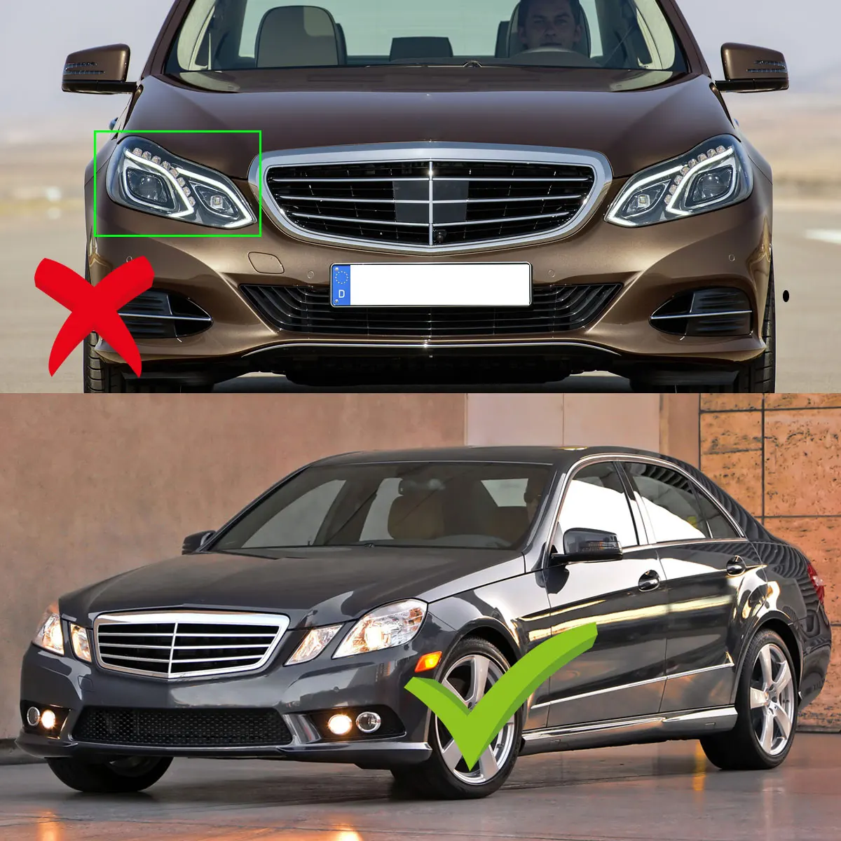 SAIQINGSP สําหรับ Mercedes Benz E Class W212 2009-2012 ไฟหน้าโคมไฟล้างรถอุปกรณ์เสริมเครื่องมือ