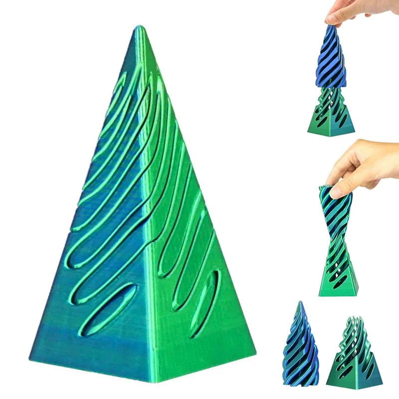 ثلاثية الأبعاد مطبوعة دوامة ألعاب متململة 11 سنتيمتر الضغط الغزل هيكل ثلاثي الأبعاد الإصبع ثنائي اللون لعبة لتخفيف الضغط #4