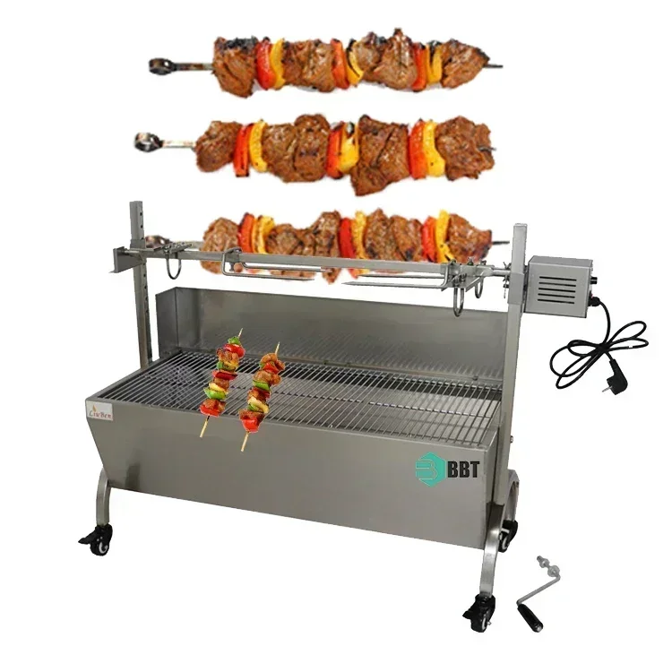 

Bbq Grills Outdoor Kitchen Roast Mobile with Large Cooking Area Stainless Steel Charcoal BBQ Grill Charcoal.