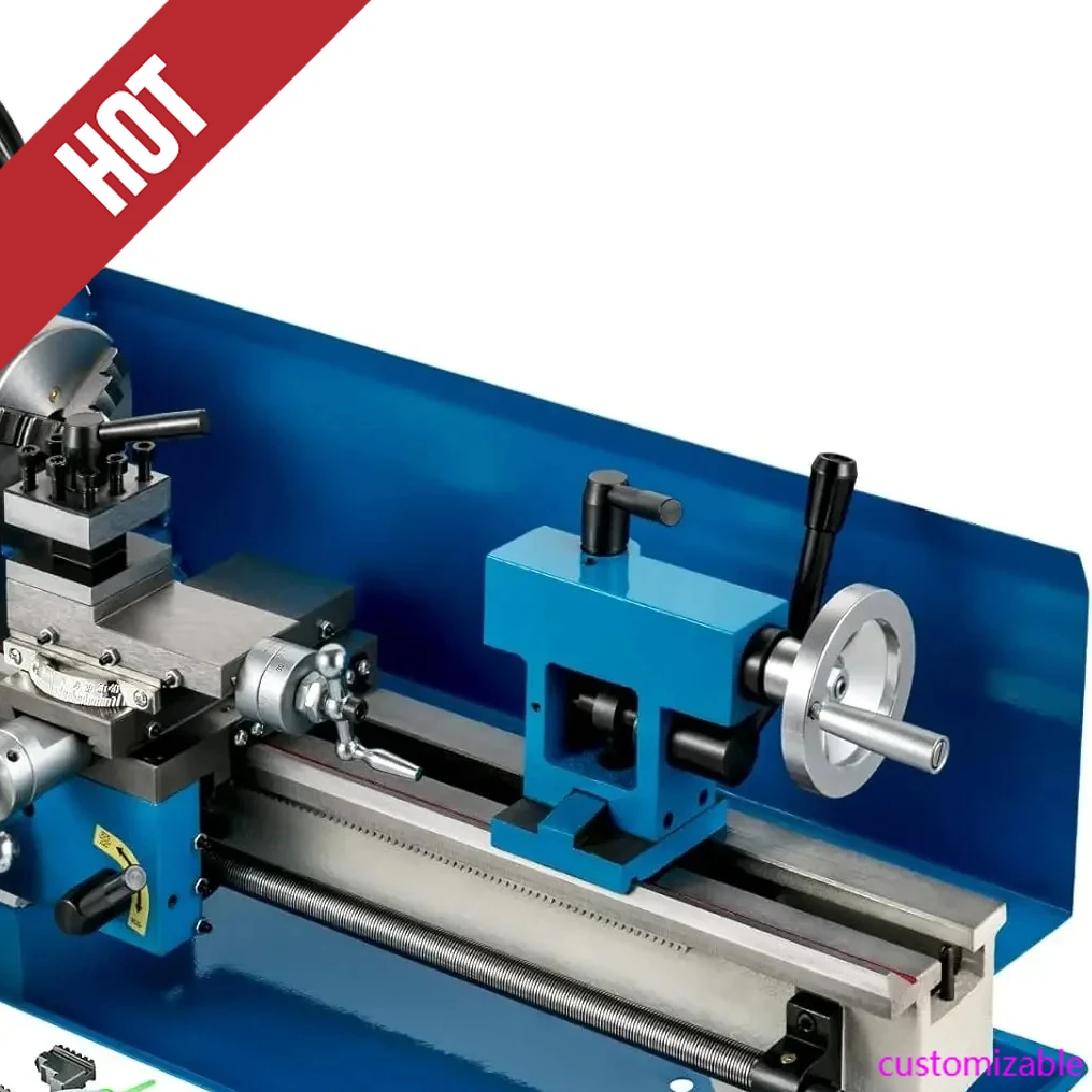 مخرطة معدنية صغيرة 2025، مخرطة معدنية مقاس 7 × 14 بوصة، مع ماكينة مخرطة صغيرة CNC ذات ظرف ثلاثي الفك، صندوق مخرطة صغير دقيق رقمي