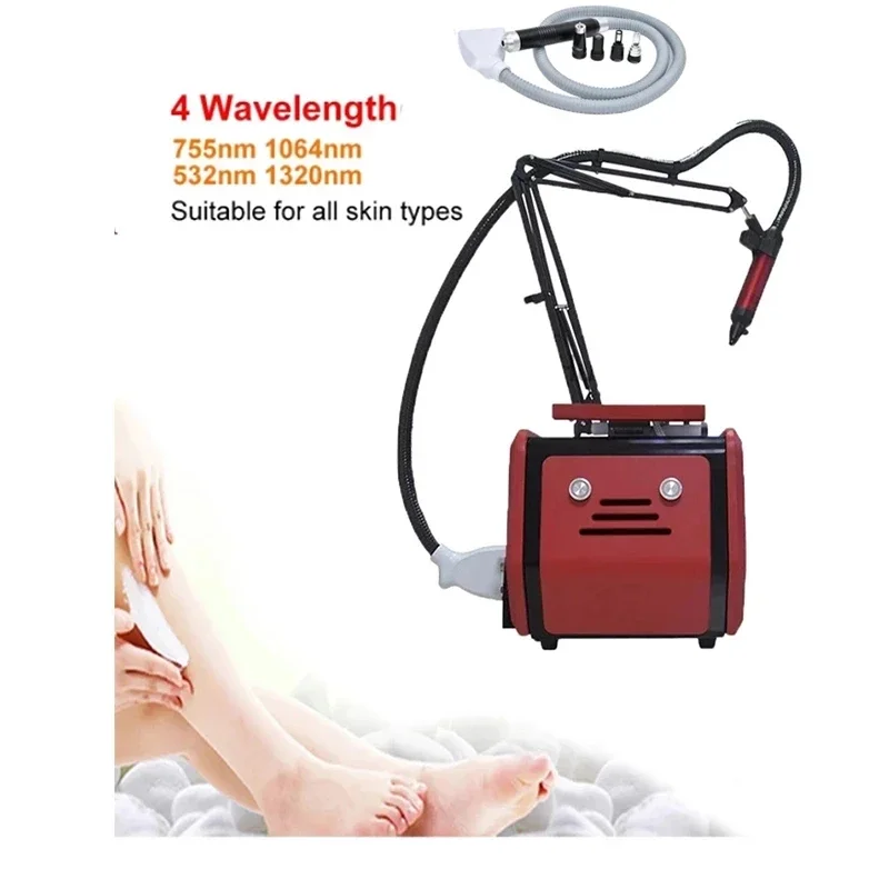 

2000W Technology Four Wavelengths Nd Yag Laser 755 1320 1064 532 Nm Picosecond Beauty Machine For Tattoo Eyebrow Wrinkle Removal