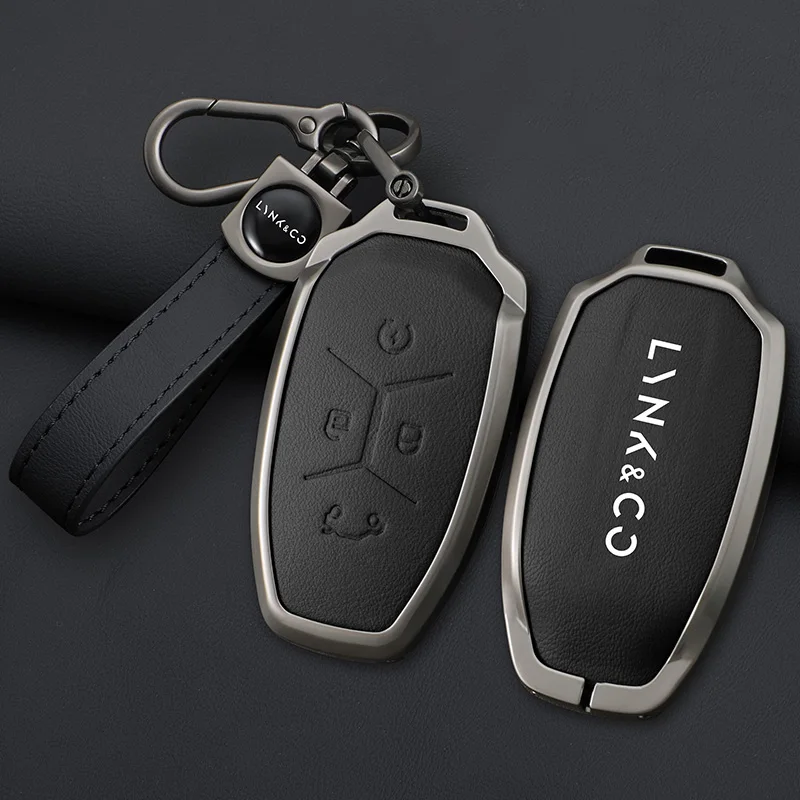 Zinc Alloy Car Smart Remote Key Case Cover Protect Shell Bag For LYNK CO LYNK&CO 05 09 01 06 02 03 Keyless Keychain Accessories