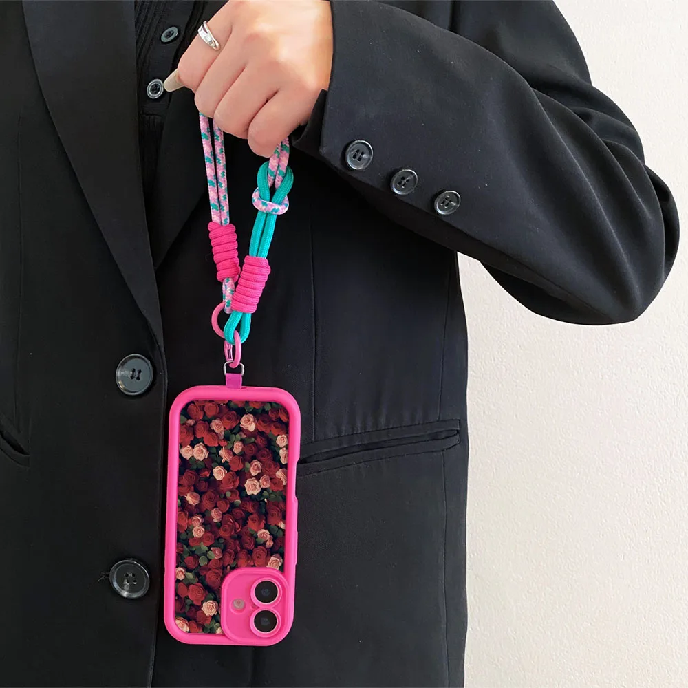 Ypm5Wrist Chain Crossbody Lanyard Phone Case Untuk Xiaomi 13T 14T 12T 11T Pro 15 14 13 12 11 Lite Ultra Flower Necklace Strap Cover