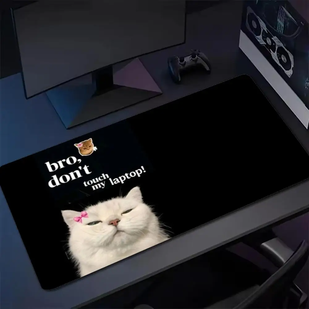 Aesthetic Quote Cat Graphic XXL Large Desk Mat Non-Slip Rubber Gaming Mouse Mats Keyboard Pad Desktop Office Game Table Mats