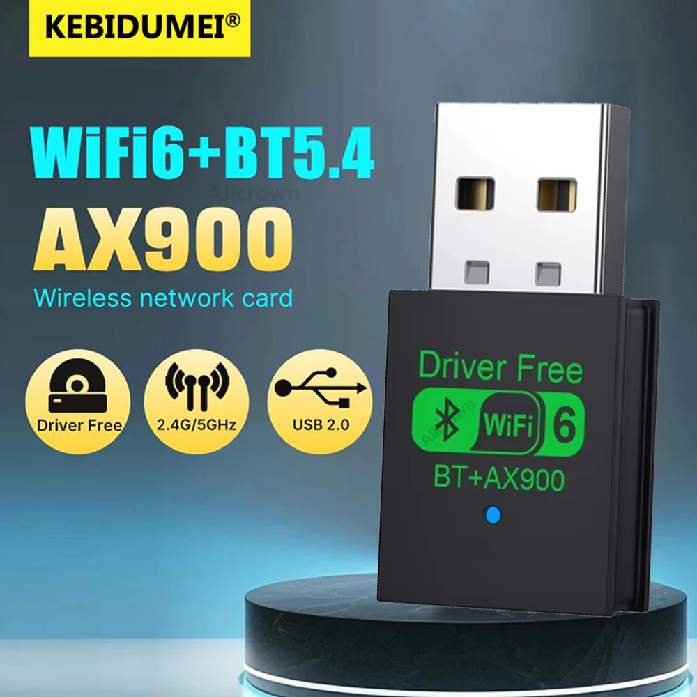 900Mbps USB WiFi 6 Bluetooth 5.4 Adapter Dual Band 2.4G 5G Wireless External Receiver WiFi Dongle for Laptop Desktop Win 7/10/11