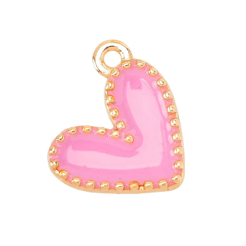 20 pcs/lot Fashion Small Heart Charms Alloy Enamel Pendant Accessories for Women, Earrings/Necklace Handmade DIY Jewelry