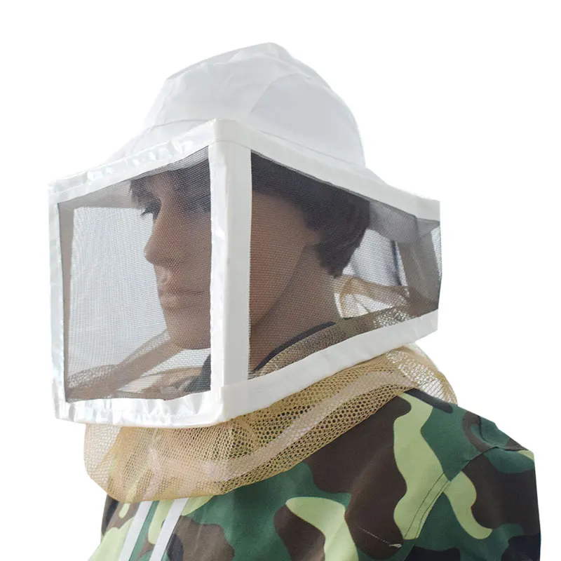 

Protective Full Face Hat Beekeeping Suits Protective Fiber Beekeeper Tool Sting-Less Binding Square Folding Veil