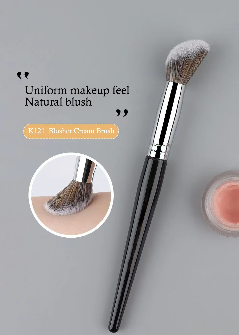 Cream Blush Brush Mimics Fingertip Aplication Stippling Powder Blusher Cream Makeup Brushes Synthetic Hair Blush Make Up Tools