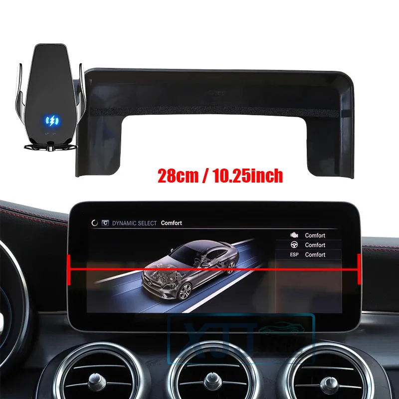 

for Mercedes Benz C GLC V-class W204 W205 X253 W447 7" 10.25" Car Navigation Screen Phone Holder Bracket Base Wireless Charging