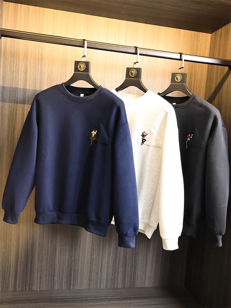 

Heavyweight 380g Men's Oversized round Neck Long Sleeve Sweatshirt Fashionable American Brand Casual Style Breathable Cotton ...