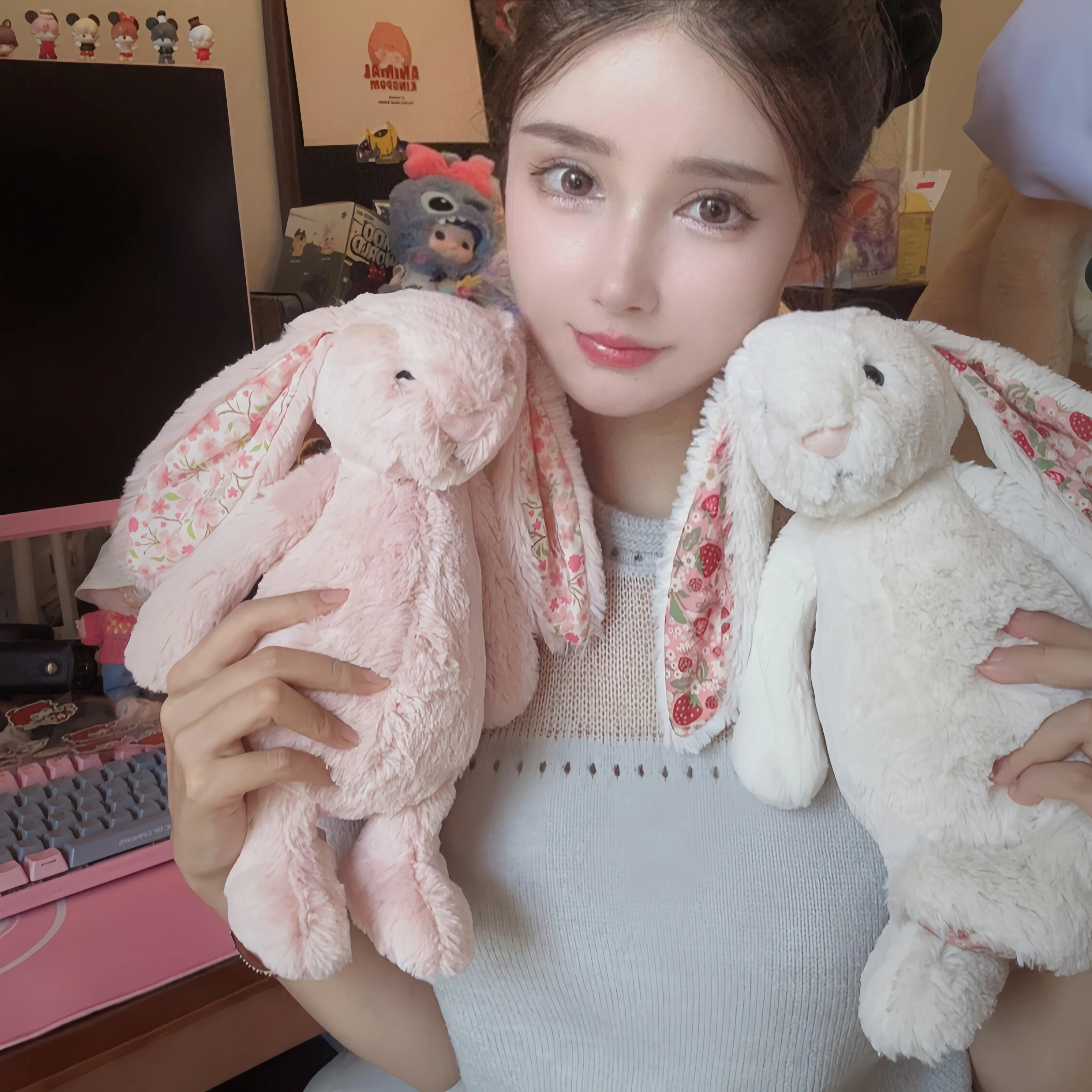 

Аниме Peluche кролик плюшевые игрушки кролик мягкие куклы Kawaii декор комнаты игрушка мягкая диванная подушка детский рождественский подарок