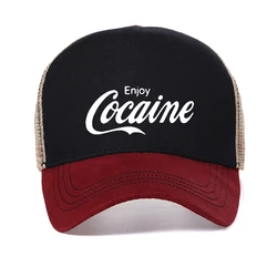 Enjoy Cocaine baseball cap Fashion Funny Birthday Cotton men hat Causal summer mesh ventilation hat snapback gorras