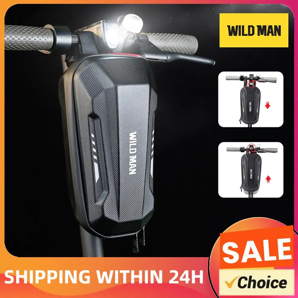 

Сумка для электросамоката WILD MAN 2L/3L, жесткий водонепроницаемый чехол из EVA с ночной светоотражающей полосой для M365 PRO 2 KUGOO M4, передняя сумка для самоката