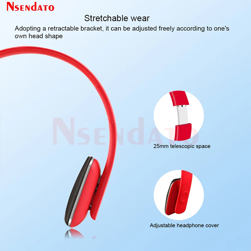 무선 헤드밴드 블루투스 4.2 스테레오 헤드셋, 마이크 3.5mm 스테레오 오디오 핸즈프리 소음 차단 헤드폰 전화 태블릿용