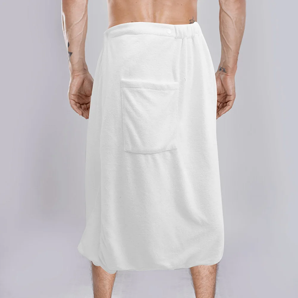 

Portable Boys Bathrobe Lightweight Compact Towel Wrap For Travel And Home Use White 140x30