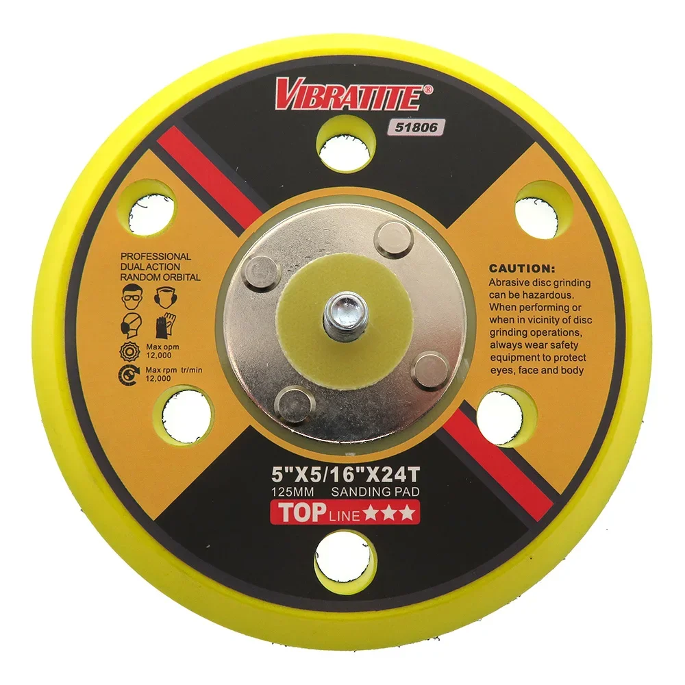 VIBRATITE 1-6 인치 DA 샌딩 패드 샌더 백킹 패드 M6 & 5/16 "-24 스레드 후크 및 루프 연마 전동 공구 액세서리 1 Pcs