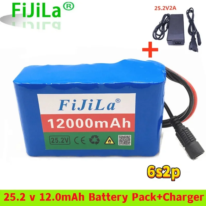 

24V 12.0 Ah 6s 2p 18650 lithium ion battery 25.2 v 12000mAh electric bike moped lithium ion battery with BMS charger