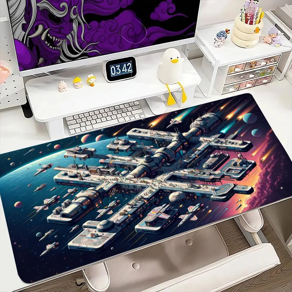 

Межзвездный коврик для мыши 900x400 мм, большой игровой коврик для мыши, клавиатура, геймерский резиновый коврик против морщин, противоскользящий нижний настольный коврик